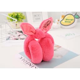 Bịt tai nữ lót lông GẤP GỌN cute kèm nơ tai thỏ ( Trùm chụp tai lót lông mùa đông có thể cụp gọn ) 5