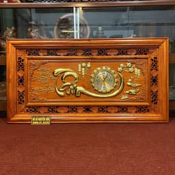 Tranh Đồng hồ chữ tâm:dát vàng loại 1 1