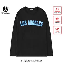 Áo thun nam nữ tay dài form rộng unisex hàn quốc HY KOREA In Hình Los Angeles 234. 3