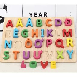Bảng chữ cái tiếng việt, bảng chữ cái gỗ nổi chữ và số cho bé, kích thước 30x22cm, giúp bé phát triển tư duy 2