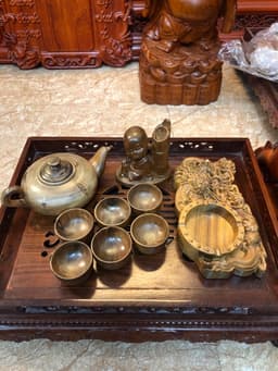 Combo gạt tàn với ấm chén 3