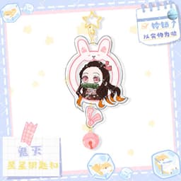 (mua 1 tặng 1) ( LỤC LẠC ) Móc khóa KIMETSU NO YAIBA Thanh Gươm Diệt Quỷ Tai Thú mica trong acrylic anime chibi M2 1