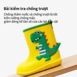 Giày Bốt Đi Mưa Cheerful Mario Bằng Eva Chống Trượt Chống Thấm Nước In Hoạt Hình Khủng Long Dễ Thương Cho Bé 3
