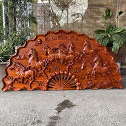Tranh Quạt Mã Đáo Thành Công Gỗ Hương TReo Tường KÍCH THƯỚC 60*120cm 3