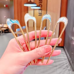 Trâm chữ U viền cong uốn phụ kiện cài tóc nữ xinh xắn cá tính 2
