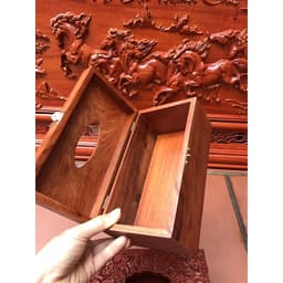 Hộp đựng khăn giấy ăn gỗ hương hình chữ nhật kích thước 23*12 2