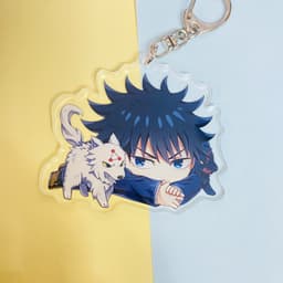 (mua 1 tặng 1) ( Mica trong acrylic ) Móc khóa anime CHÚ THUẬT HỒI CHIẾN ver NẰM - JUJUTSU KAISEN chibi anime 5