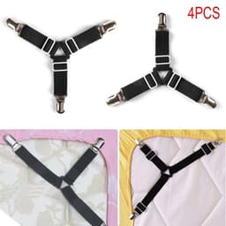 BỘ 4 KẸP CHUN CỐ ĐỊNH GA GIƯỜNG CHỐNG XÊ DỊCH ĐIỀU CHỈNH ĐƯỢC - Kẹp giữ góc nệm, dây thun co giãn, lắp đặt dễ dàng 2