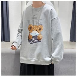 Áo Sweater Unisex HappyFamily Họa Tiết LIFE Chú Gấu Đáng Yêu Chất Cotton 100 Cao Cấp 2