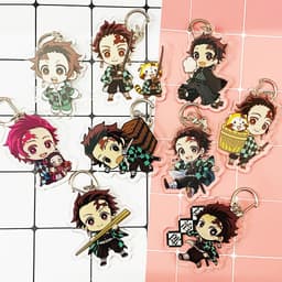 (mua 1 tặng 1) ( Mica trong acrylic ) Móc khóa Kimetsu no Yaiba Thanh gươm diệt quỷ Tanjiro anime chibi 1