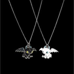 Dây Chuyền How To Train Your Dragon Toothless vs Light Fury - Vòng Cổ Huấn Luyện Rồng Kim Loại Anime Unisex 3