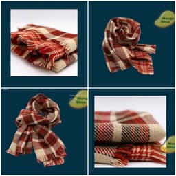 [LOẠI 1] Khăn len xước kẻ caro 2 mặt hot trend ( khăn choàng caro mùa đông style Hàn Quốc ) 4