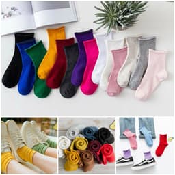 Tất len gân ngắn xoăn nhẹ ( tất len gân trên mắt cá chân pastel ) 1