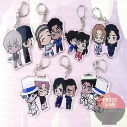 (mua 1 tặng 1) ( Mica trong acrylic ) Móc khóa CONAN THÁM TỬ LỪNG DANH ver COUPLE chibi anime quà tặng xinh xắn 1