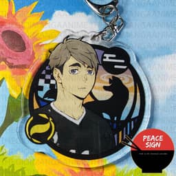 (Mua 1 tặng 1) Móc khóa HAIKYUU!! Vua Bóng Chuyền ver HÌNH TRÒN anime chibi Mica trong acrylic 3