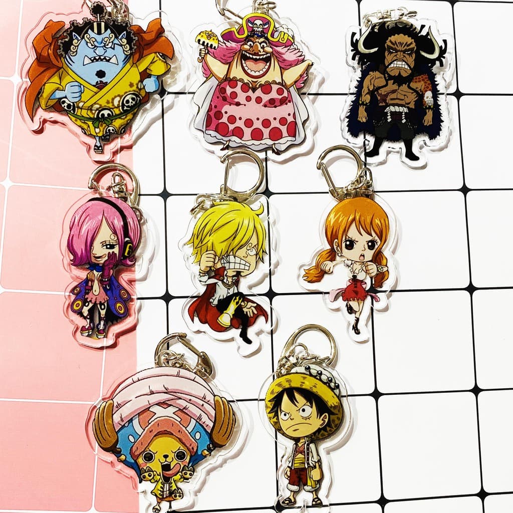 (mua 1 tặng 1) ( Mica ) Móc khóa One Piece Đảo hải tặc ver Totto Land Big Mom quà tặng dễ thương anime chibi