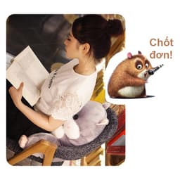 [CUTE] Gấu bông tựa lưng hình chuột hamster Gối ôm ngủ hình thú Có ủ tay Quà tặng cho bạn gái, mẹ và bé, dân văn phòng 3