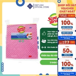 Combo 3 Khăn lau đa năng Scotch Brite 3M 20x18cm không gây trầy xước, thấm hút nước gấp 5 lần, không để lại bụi 6