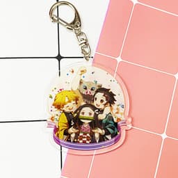 (mua 1 tặng 1) ( Mica ) Móc khóa Kimetsu no Yaiba Thanh gươm diệt quỷ ver nền cute quà tặng dễ thương anime chibi 9