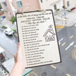 Bảng Gỗ Qui tắc gia đình hạnh phúc, vợ chồng, câu nói hay ý nghĩa gia đình decor trang trí nhà cửa 6