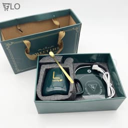 [Hỏa Tốc HCM] Bộ Cốc Ly Sứ Hâm Nóng Lucky Thông Minh Cao Cấp, Kèm Đế Điện Hâm Cafe, Sữa, Trà Tặng Kèm Thìa Mạ Vàng 4