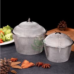 Lọc inox 304 hình trụ lưới cao cấp, nhiều kích thước, có dây treo - HVL TEA 2