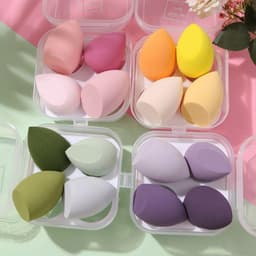 Set 4 Bông Mút Trang Điểm Kèm Hộp Đựng Xinh Xắn 5