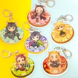 (mua 1 tặng 1) ( Mica ) Móc khóa KIMETSU NO YAIBA THANH GƯƠM DIỆT QUỶ VER PHAO BƠI quà tặng dễ thương 1