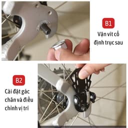 Cặp gác chân xe đạp thể thao kim loại chắc chắn, gấp gọn thoải mái GCN01 7