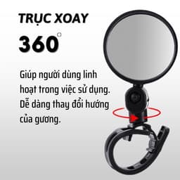 Gương xe đạp thể thao quay 360 độ linh hoạt, Kính xe đạp cổ ngắn tiện lợi gắn ghi đông GX01 6