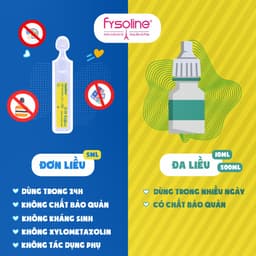 Combo Nước muối sinh lý Fysoline hồng 40 ống x 5ml và Vàng (Date T4.2027) 20 ống x 5ml 5