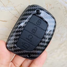 Ốp chìa khóa xe Creta, Stargazer, Elantra 2022 2023 2024 2025 - chìa 4 nút mẫu carbon đẹp 2