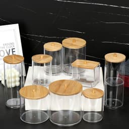KUNHEV Hộp Đựng Bông Tẩy Trang Bằng Acrylic Trong Suốt 7