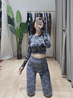 Đồ tập gym , bộ đồ tập thể thao nữ dài tay xanh mint Gymshark 6