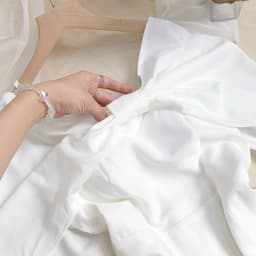 Đầm nữ dự tiệc trắng nơ phủ vai - Váy nữ phối nơ ngực bẹt vai - Đầm nữ trắng dáng xòe rớt vai 5