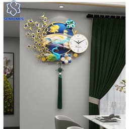 Đồng Hồ Chim Công Treo Tường Trang Trí Nghệ Thuật Cao Cấp , Đồng Hồ Treo Tường Chim Công Trang Trí Nội Thất Sang Trọng 4