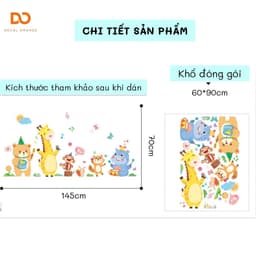 Decal dán tường  cho bé ban nhạc hoạt hình trang trí phòng ngủ  tủ quần áo 4
