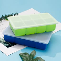 Khuôn làm đá, khay đá lạnh có nắp đậy chất liệu silicon an toàn tiện lợi bền bỉ 7