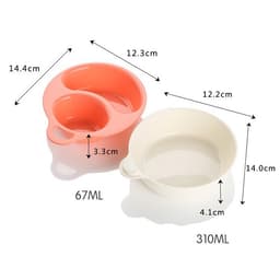 Set 2 bát ăn dặm chia ngăn Inomata cho bé màu hồng 5