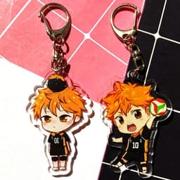 (mua 1 tặng 1) Móc khóa mica Haikyuu Vua bóng chuyền ver ĐỨNG hình in 2 mặt 1
