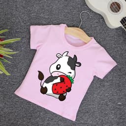 Áo Thun In Hình Bò Sữa Cho Bé Trai Bé Gái Cực Cute 4