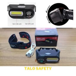 Đèn pin đeo đầu mini nhẹ gọn led XPE và led Cod dùng pin sạc 18650 có thể thay pin linh 5