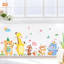 Decal dán tường  cho bé ban nhạc hoạt hình trang trí phòng ngủ  tủ quần áo 6