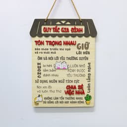 Bảng Gỗ Qui tắc gia đình hạnh phúc, vợ chồng, câu nói hay ý nghĩa gia đình decor trang trí nhà cửa 2