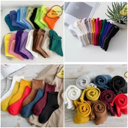Tất len gân ngắn xoăn nhẹ ( tất len gân trên mắt cá chân pastel ) 7