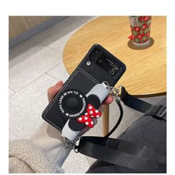 Ốp Samsung Z Flip 3 - ZFlip 3 - ZFlip3 - Flip3 5G dạng ví giả camera hình mickey kèm 2 dây đeo cá tính dễ thương 5