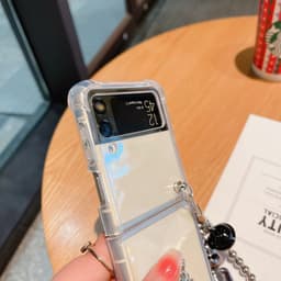 [CÓ SẴN] Ốp chống sốc Samsung Z Flip 3 - ZFlip 3 - ZFlip3 - Flip3 5G gấu bạc nhỏ kèm dây bearbrick sang trọng cá tính 3
