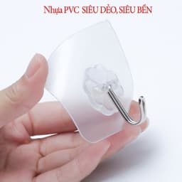 Móc Dán Tường Siêu Dính Trong Suốt Chịu Lực Tốt Treo Tường Chắc Chắn 5x5 cm 2