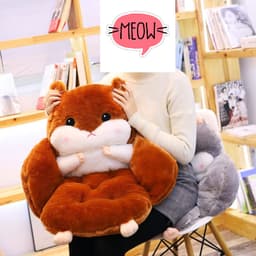 [NỆM] Đệm Nệm lót ghế Gấu bông tựa lưng ngồi bệt hình chuột hamster Quà tặng cho bạn gái, mẹ và bé, dân văn phòng 7