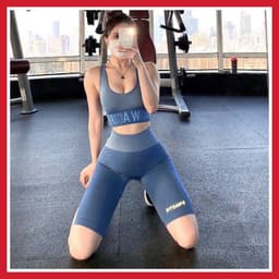Bộ tập gym nữ quần ngố , đồ tập thể thao nữ cạp chun Active 1